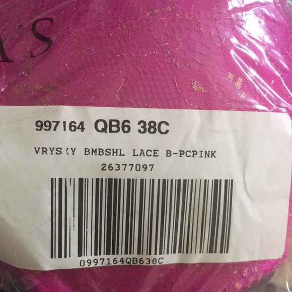 Victoria’s Secret Very Sexy Bombshell Add-2-Cups Lace Shimmer Push Up Bra Pink - Picture 6 of 11
